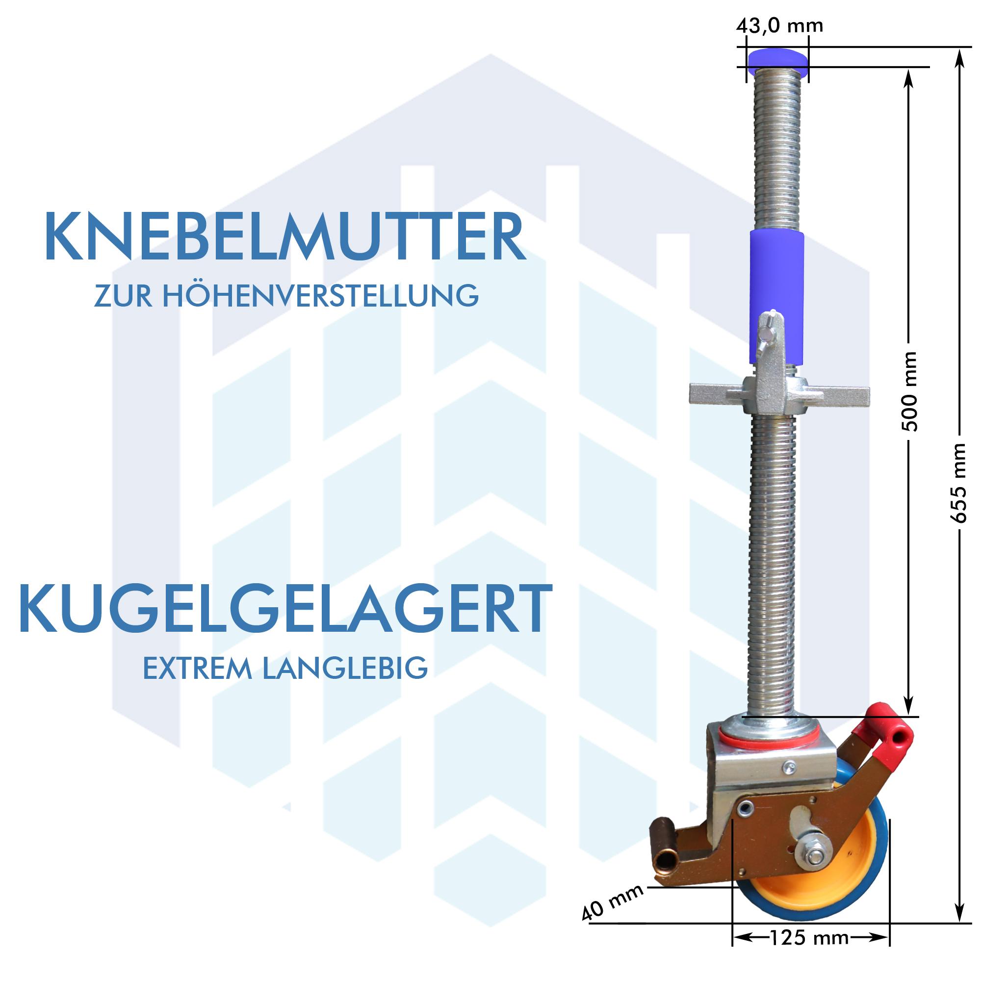 AC Steigtechnik 4 Stück Gerüstrollen 125 mm, kompatibel zu KRAUSE* Gerüsten – Bild 3