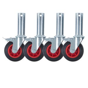 AC Steigtechnik Gerüstrollen 125 mm Gummi, 4 Stück im Set