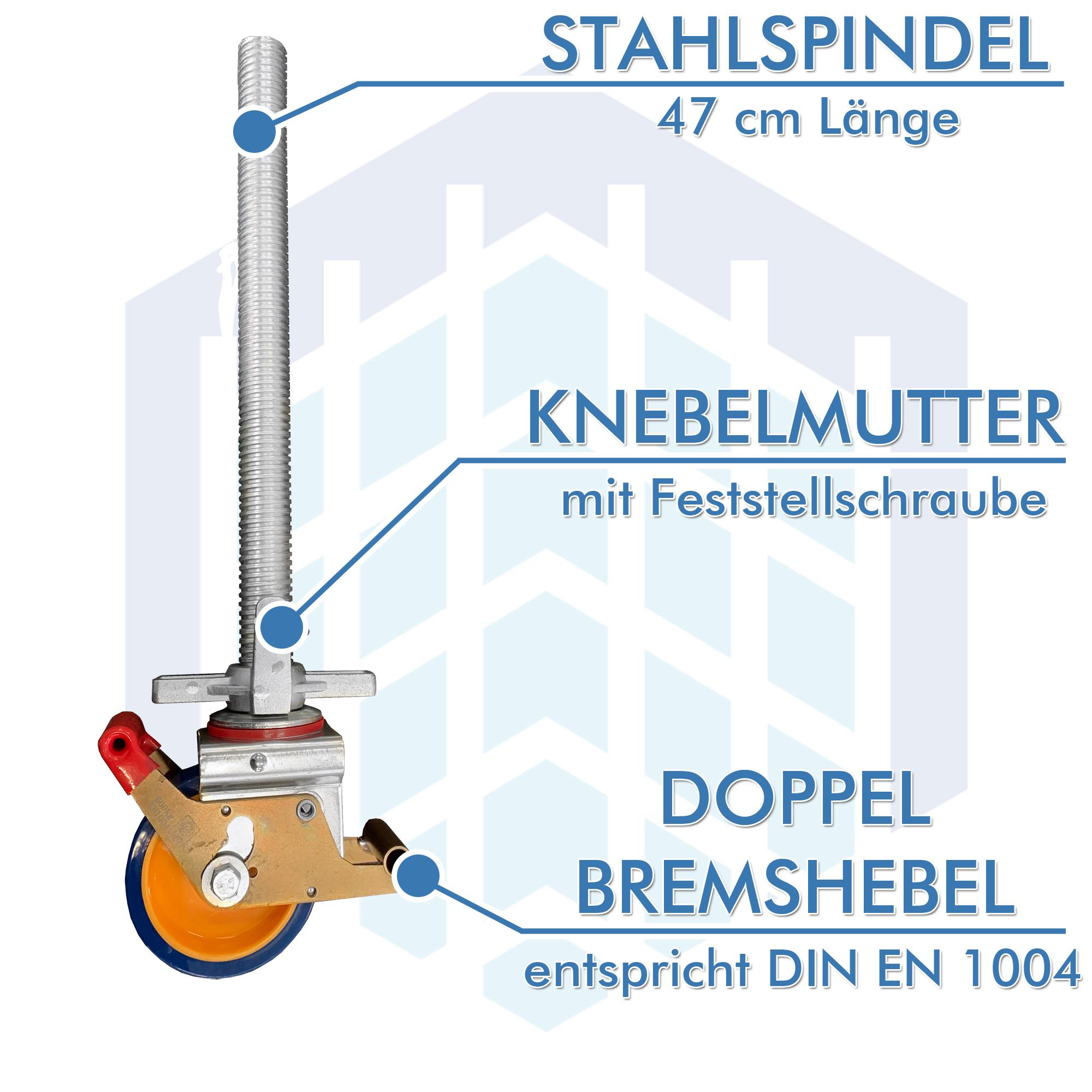 AC Steigtechnik 4 Stück Gerüstrollen 125 mm kompatibel zu Layher* - Gerüsten – Bild 3