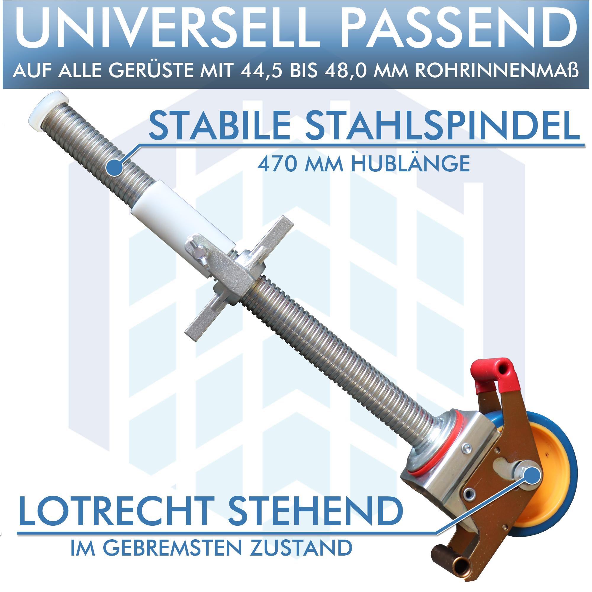 AC Steigtechnik 4 Stück Gerüstrollen 125 mm, universal kompatibel – Bild 10