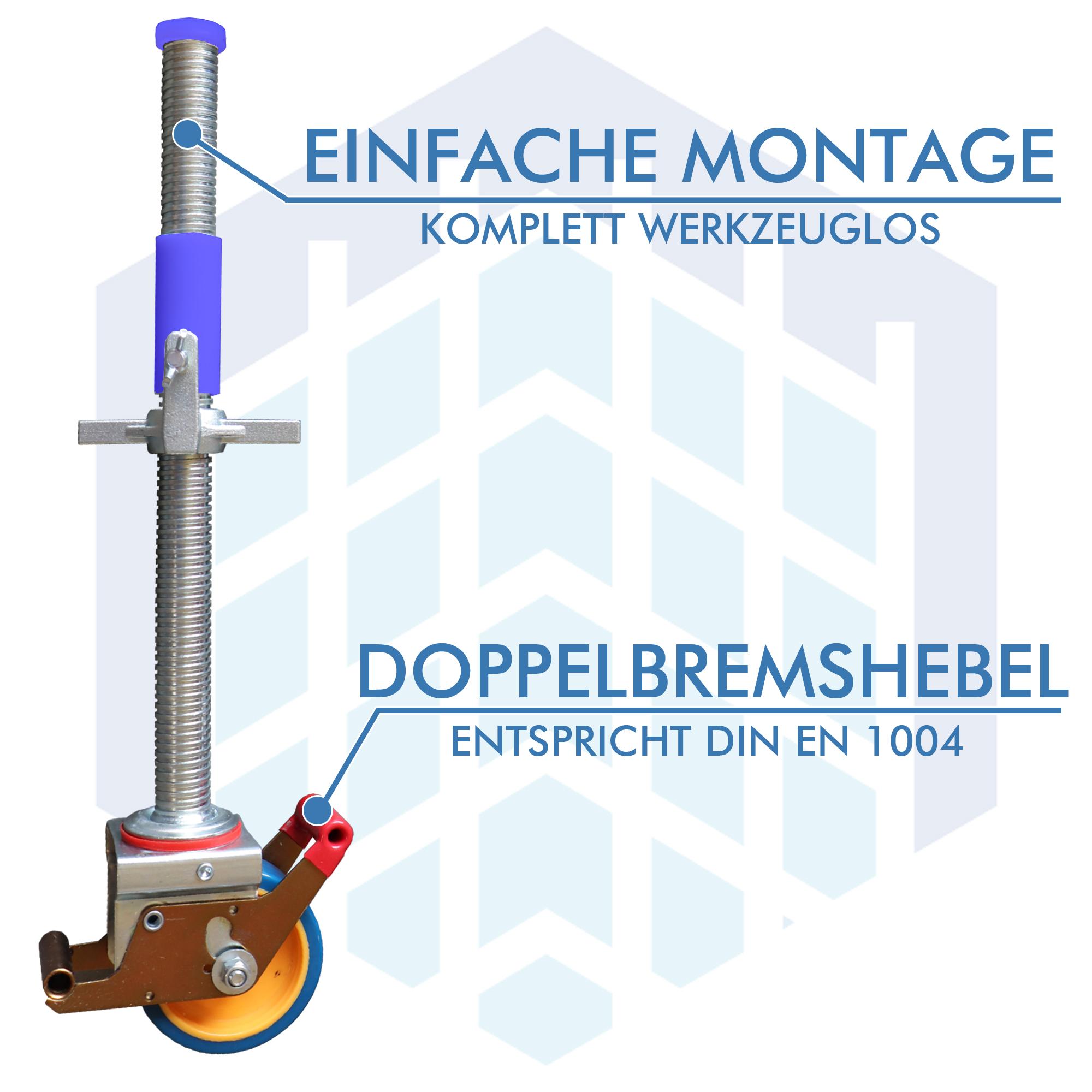 AC Steigtechnik 4 Stück Gerüstrollen 125 mm, kompatibel zu KRAUSE* Gerüsten – Bild 4