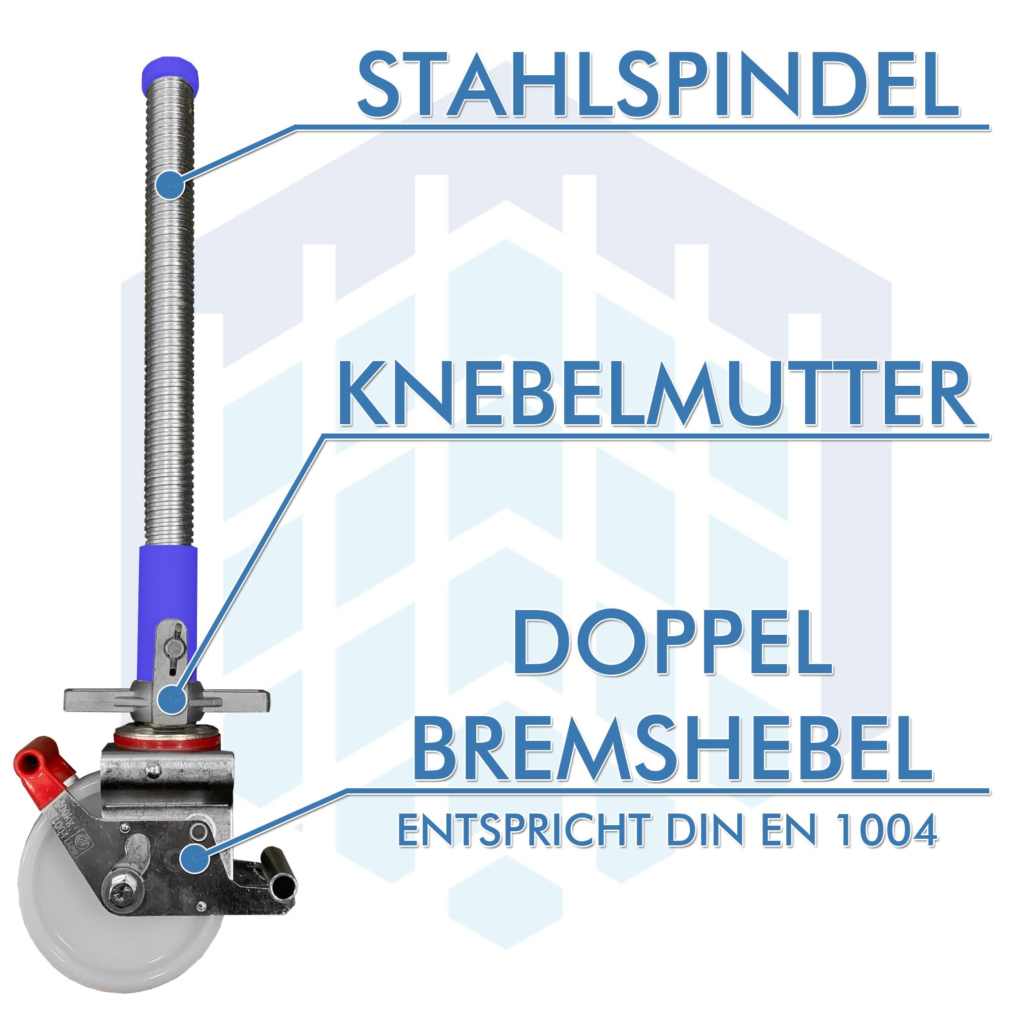AC Steigtechnik 4 Stück Gerüstrollen 150 mm Nylon, kompatibel zu KRAUSE* Gerüsten – Bild 2