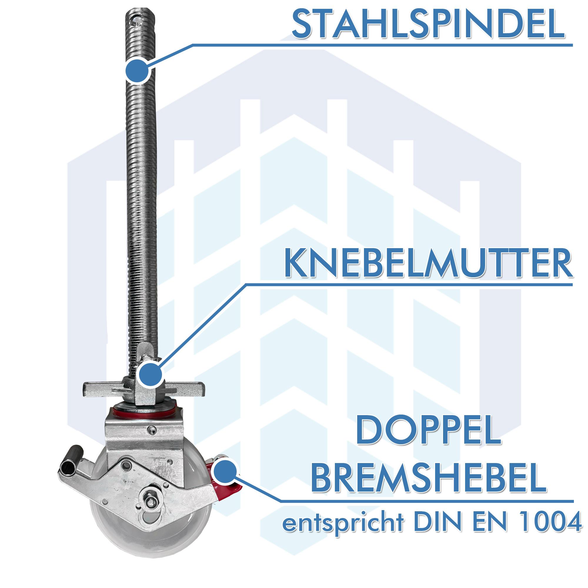 AC Steigtechnik 4 Stück Gerüstrollen 150 mm kompatibel zu LAYHER* - Gerüsten – Bild 3