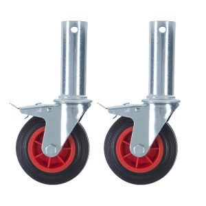 AC Steigtechnik 2 Stück Gerüstrolle 150 mm Gummi, Set